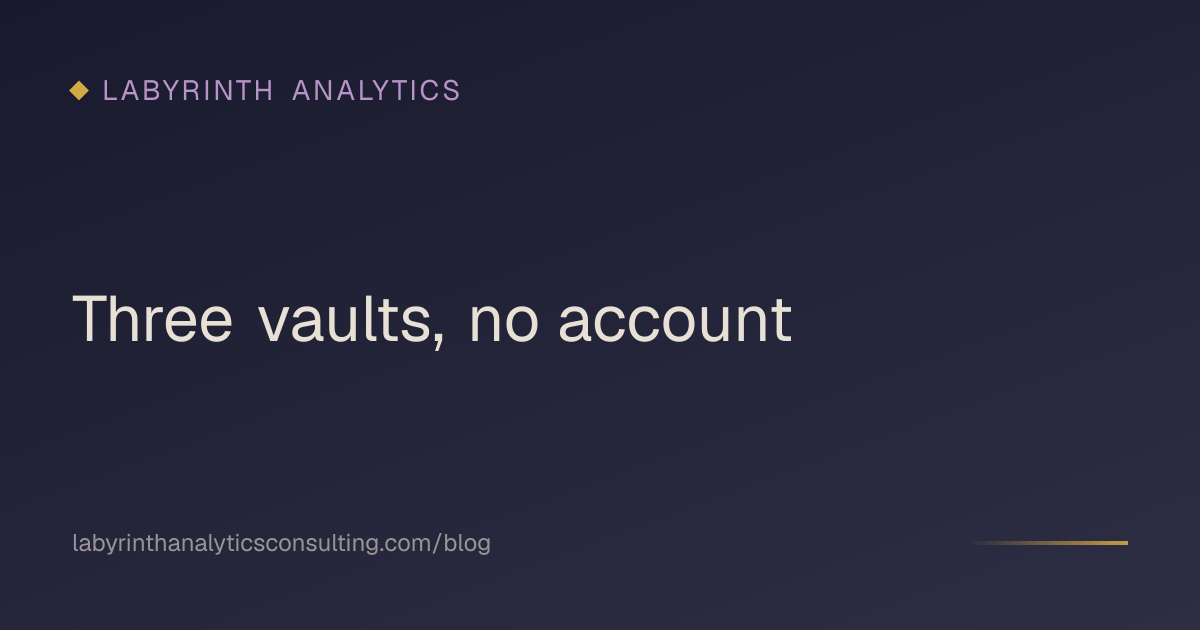 Three vaults, no account